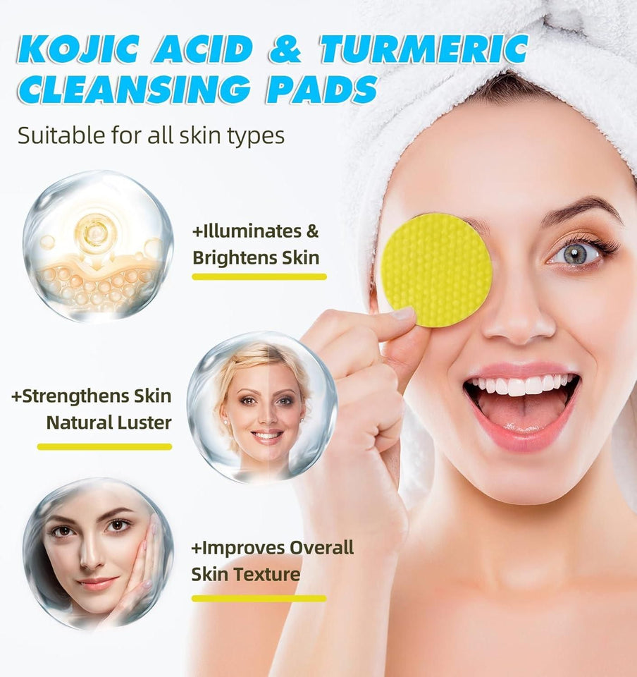 Turmeric Kojic Acid Cleansing Pads⭐️⭐️⭐️⭐️⭐️4.8/5 (7,600+ REVIEWS)