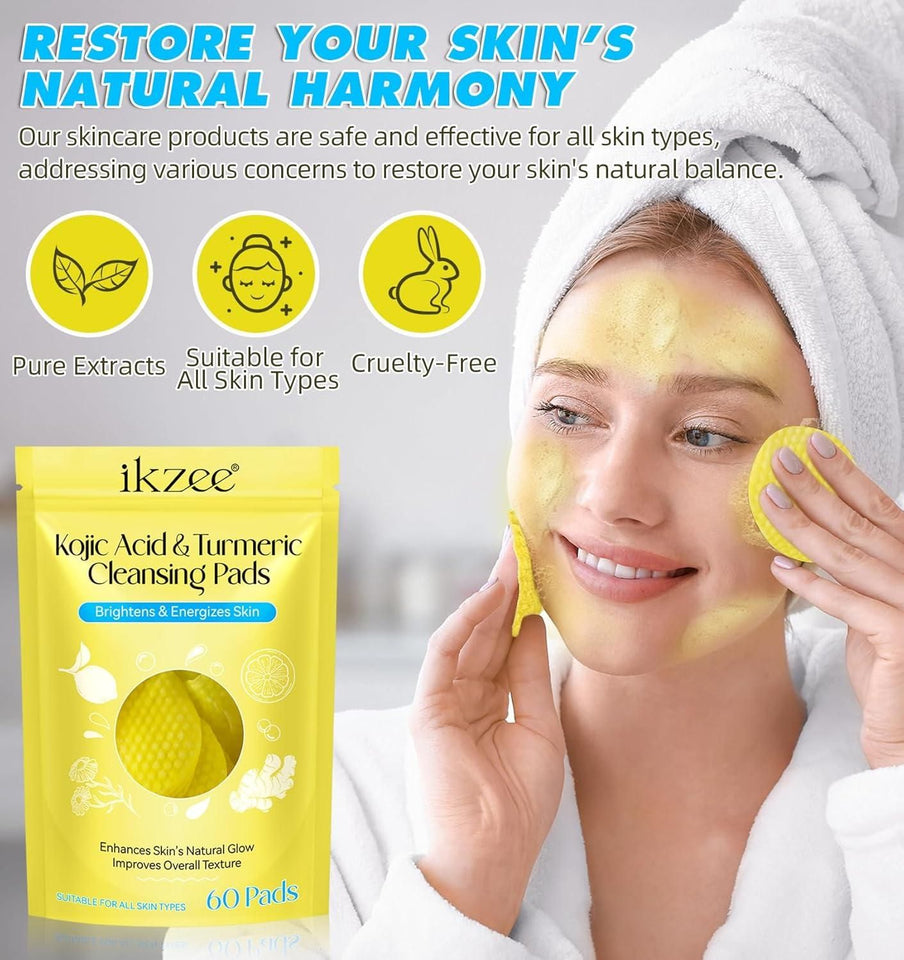 Turmeric Kojic Acid Cleansing Pads⭐️⭐️⭐️⭐️⭐️4.8/5 (7,600+ REVIEWS)