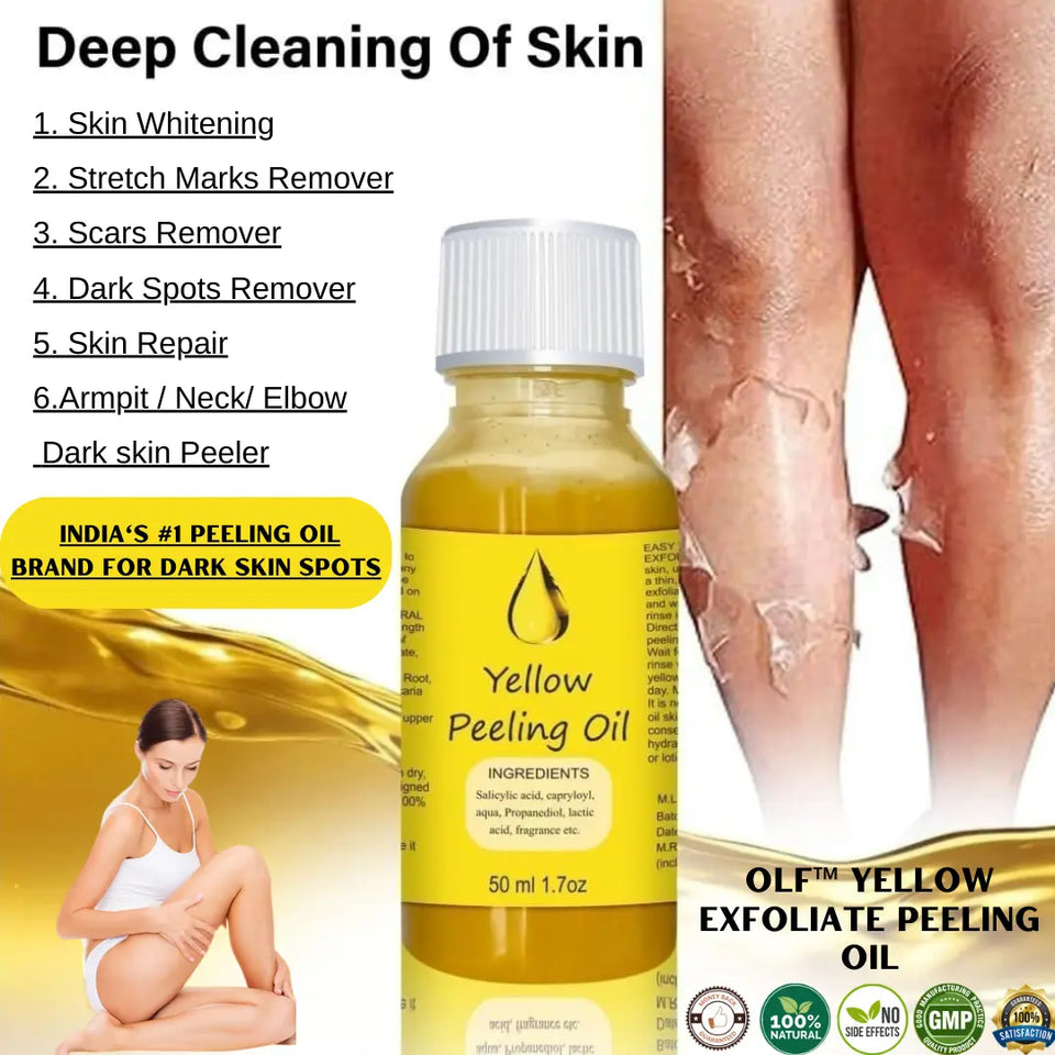 <p>YELLOW®- PEELING OIL FOR DARK SKIN</p> <p style="font-size: 15px; line-height: 1.5;">   Free Cash on Delivery 3 - 5 Days <br>   2k+ Sold last month <br> ⭐️⭐️⭐️⭐️⭐️4.7/5 (12,600+ REVIEWS)</p